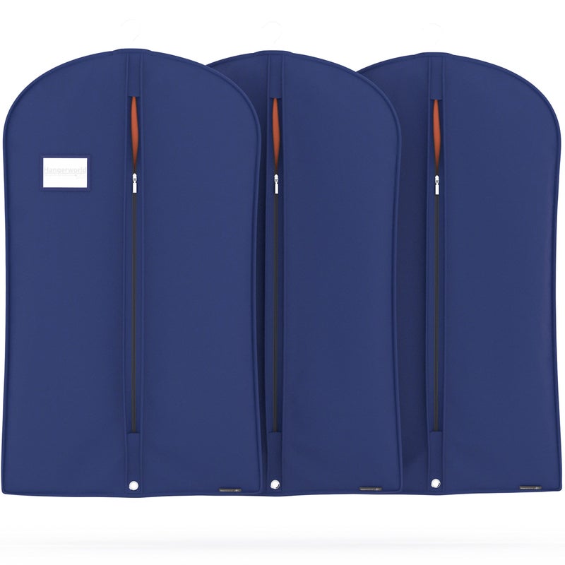 HANGERWORLD 40inch Garment Bag Suit Bags for Closet Storage Breathable Clothes Cover Dust Protector (3, Blue) - Image 1